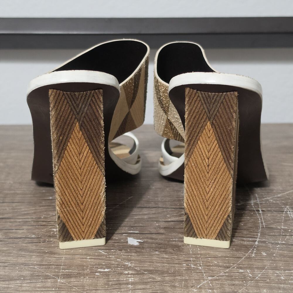 Tory Burch Kepner Block Heel Sandals Heels Shoes Size 6 Geometric Multicolor - Picture 4 of 7